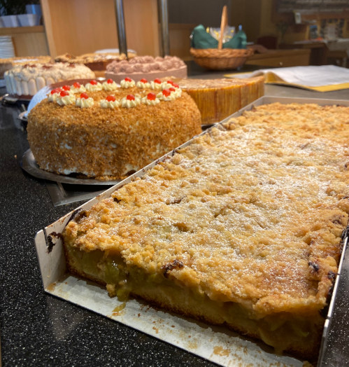 Hausgemachter Apfel-Zimtkuchen mit Mandeln und mehr