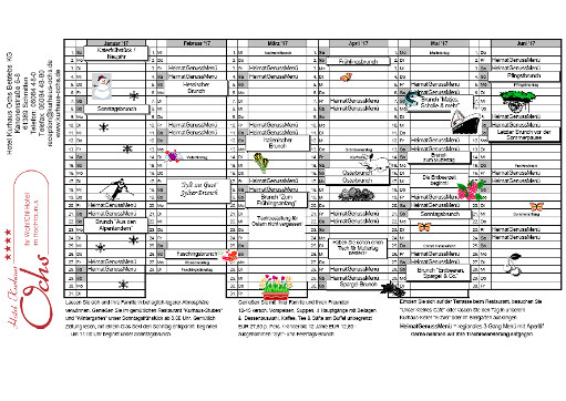 Kulinarischer Kalender